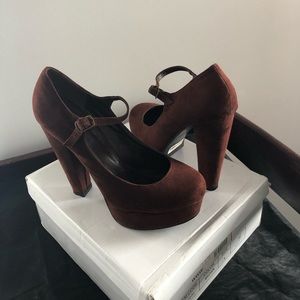 Suede Chunky Heels